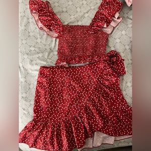 Red Polka Dot Heart set
